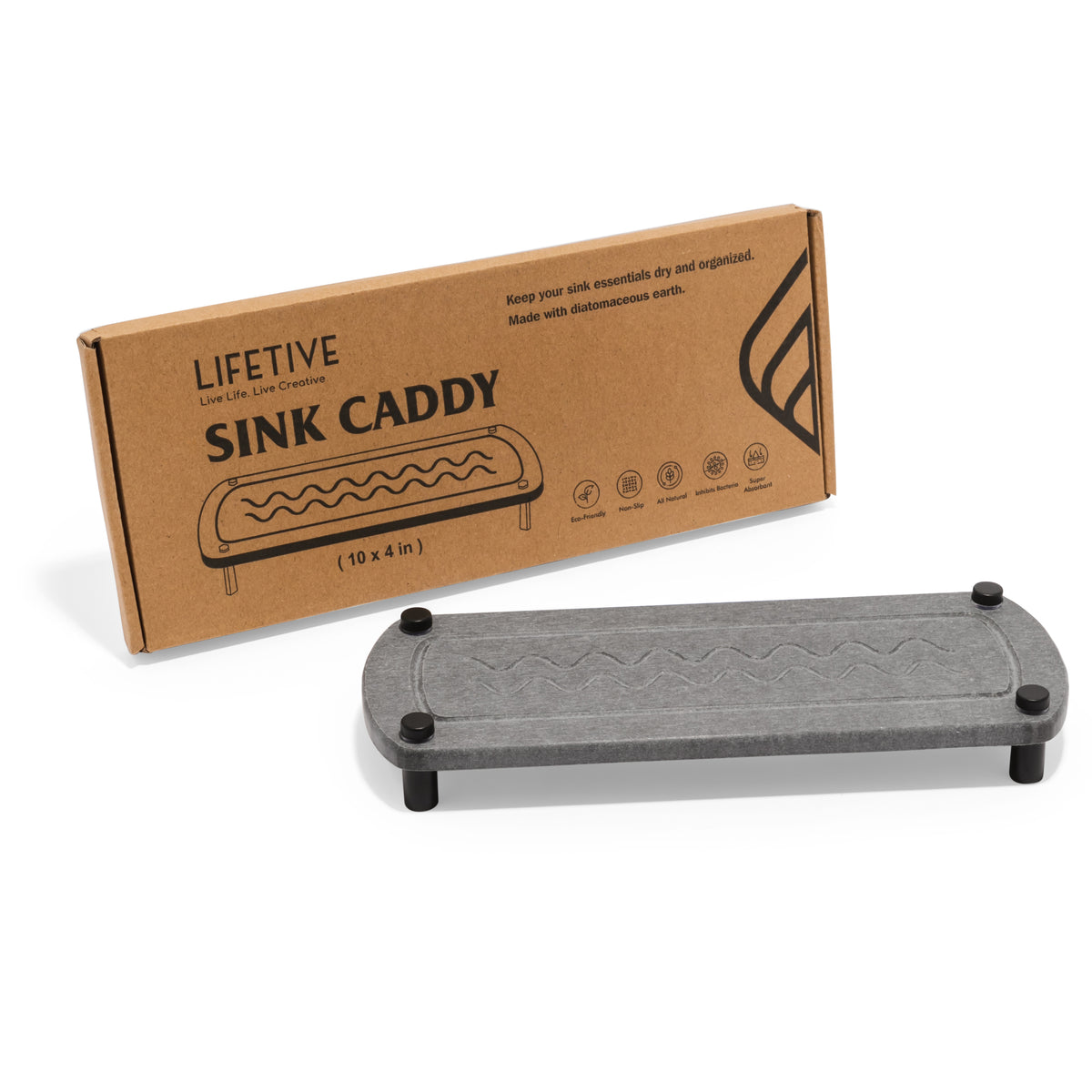 Lifetive Stone Sink Caddy - Slate