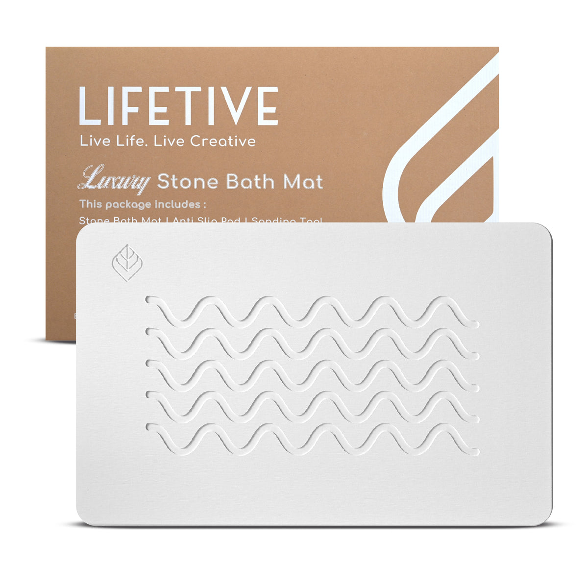 Lifetive Stone Bath Mat - Water